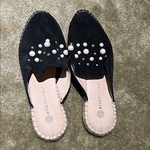 Eric Michael Black Pearl Embellished Women's Shoes